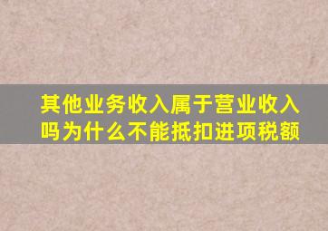 其他业务收入属于营业收入吗为什么不能抵扣进项税额