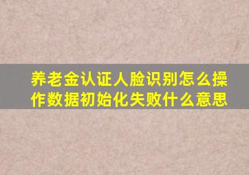 养老金认证人脸识别怎么操作数据初始化失败什么意思