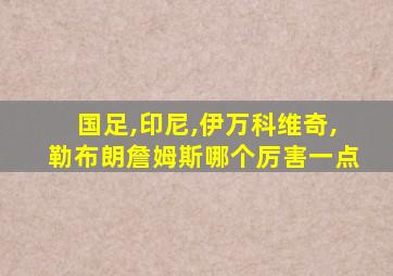 国足,印尼,伊万科维奇,勒布朗詹姆斯哪个厉害一点