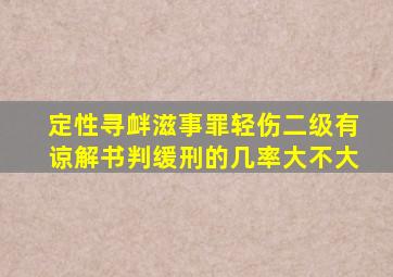 定性寻衅滋事罪轻伤二级有谅解书判缓刑的几率大不大