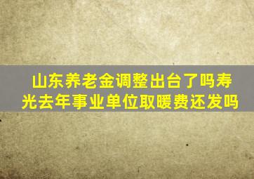 山东养老金调整出台了吗寿光去年事业单位取暖费还发吗