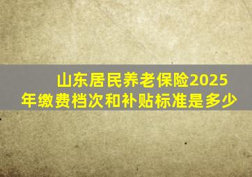 山东居民养老保险2025年缴费档次和补贴标准是多少