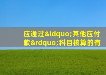 应通过“其他应付款”科目核算的有