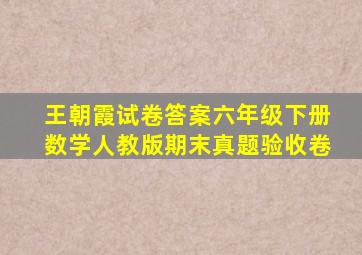 王朝霞试卷答案六年级下册数学人教版期末真题验收卷