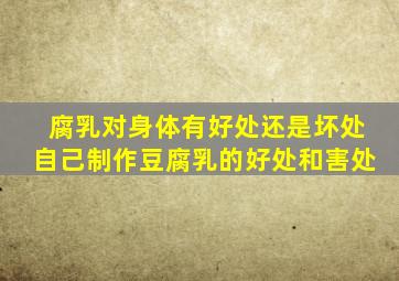 腐乳对身体有好处还是坏处自己制作豆腐乳的好处和害处