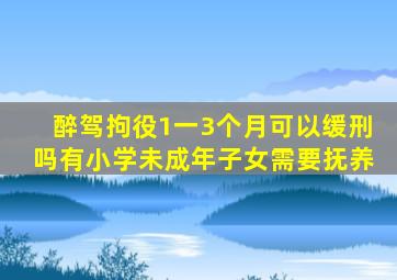 醉驾拘役1一3个月可以缓刑吗有小学未成年子女需要抚养